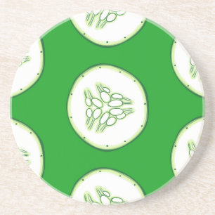 Cucumber slices pattern coaster