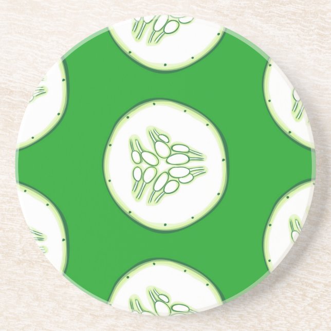 Cucumber slices pattern coaster (Front)