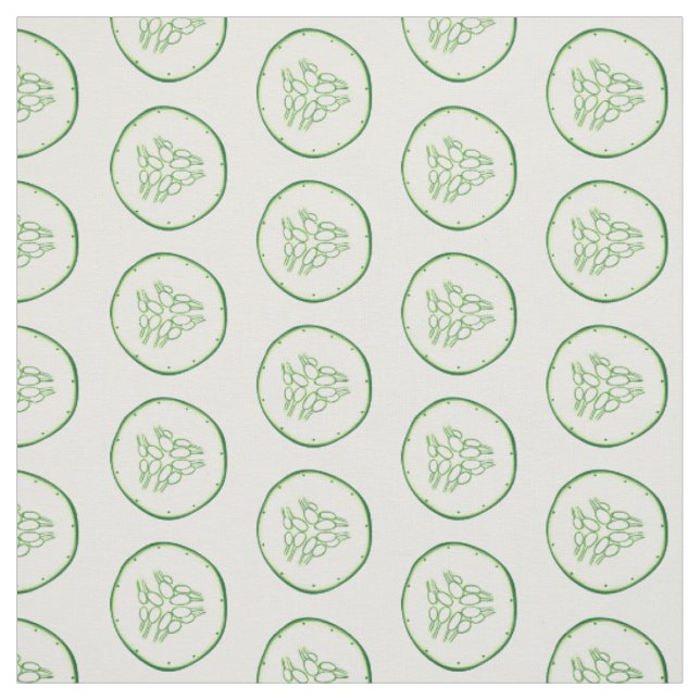 Cucumber slices pattern fabric (Swatch)