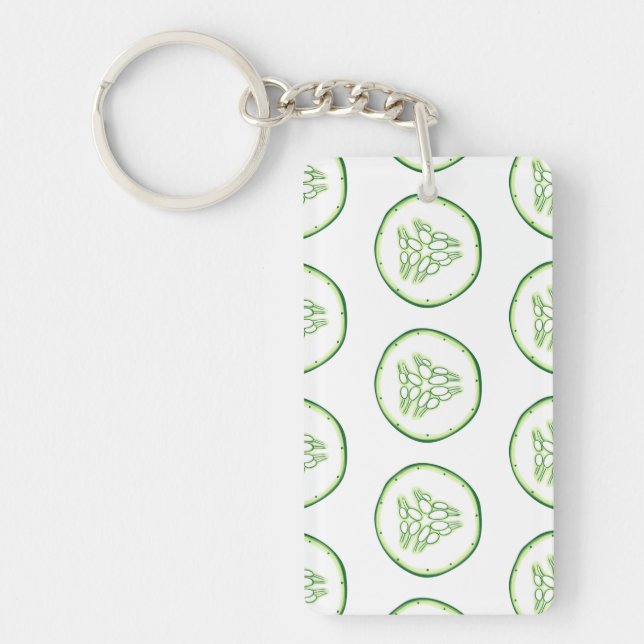 Cucumber slices pattern key ring (Front)