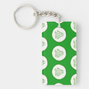 Cucumber slices pattern key ring