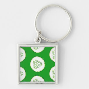 Cucumber slices pattern key ring