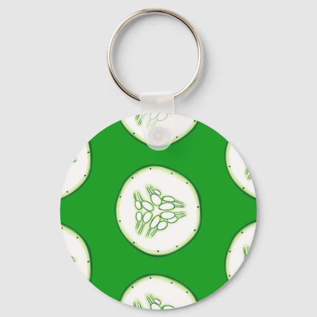 Cucumber slices pattern key ring (Front)