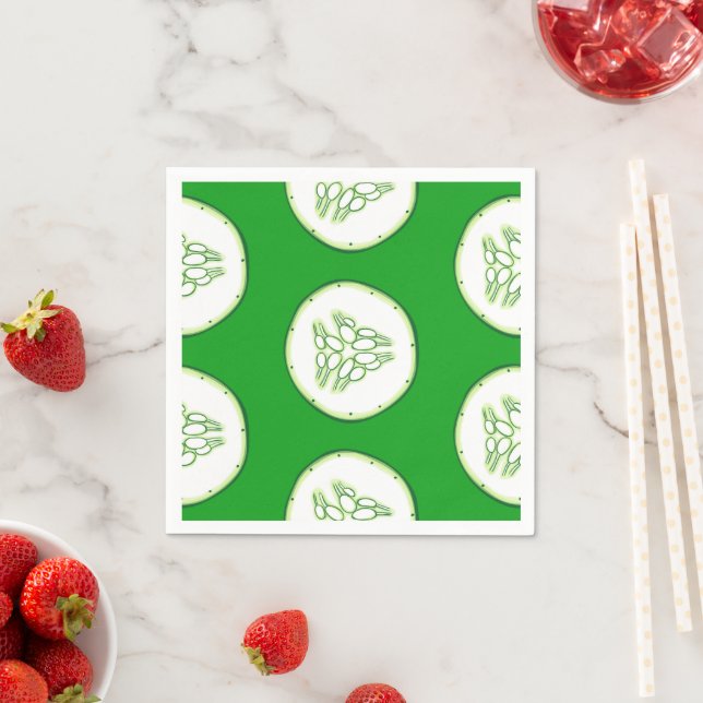 Cucumber slices pattern napkin (Insitu)