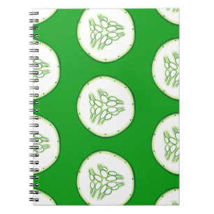 Cucumber slices pattern notebook