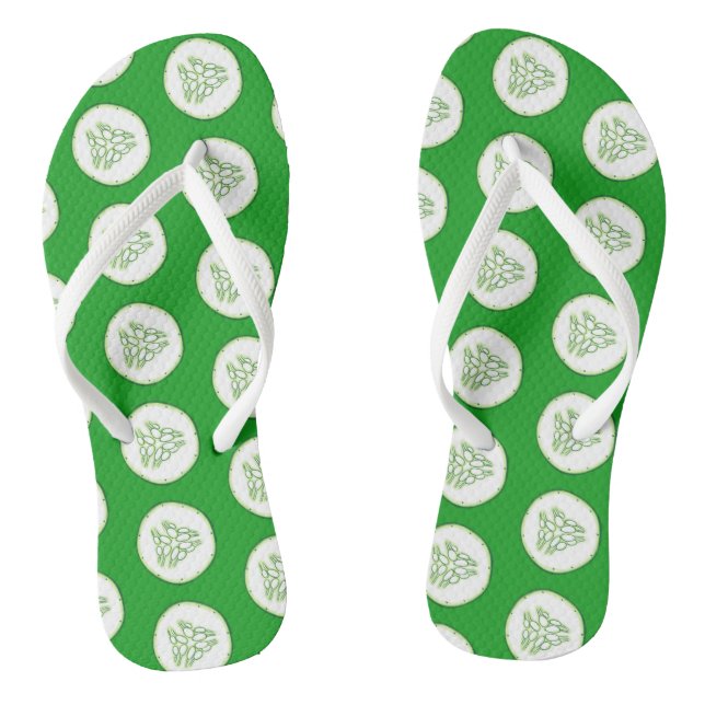 Cucumber slices pattern thongs (Footbed)