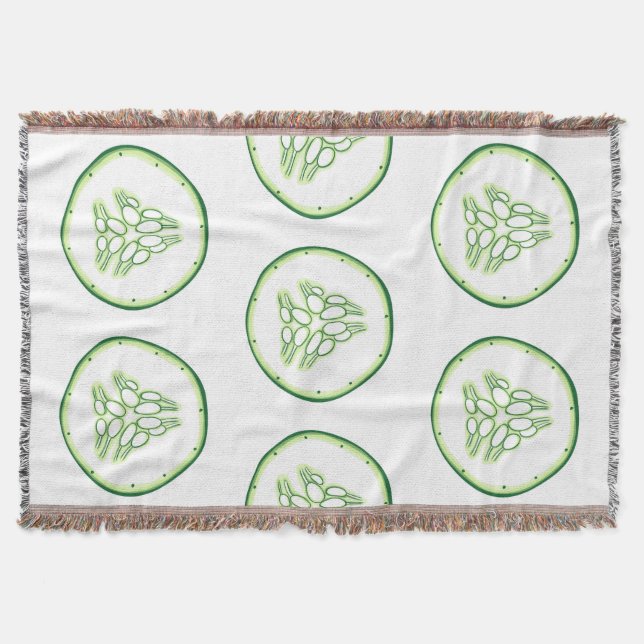 Cucumber slices pattern throw blanket (Front)