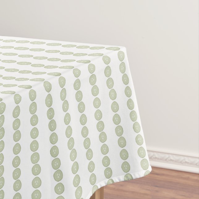Cucumber slices spa-themed pattern tablecloth (In Situ)