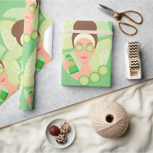 Cucumber Spa Facial Beauty Salon Wrapping Paper