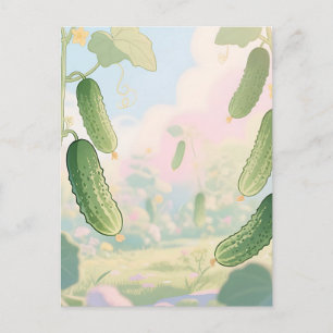 Cucumber Vine Garden Whimsical Postcard