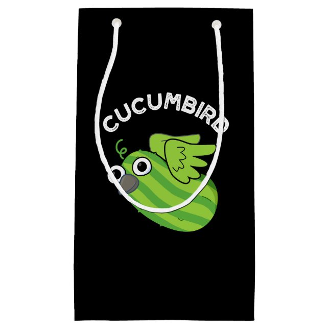 Cucumbird Funny Veggie Cucumber Pun Dark BG Small Gift Bag (Front)