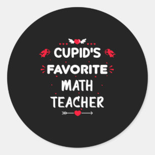 Cud S Favorite Math Teacher Valentine S Day Man  Classic Round Sticker