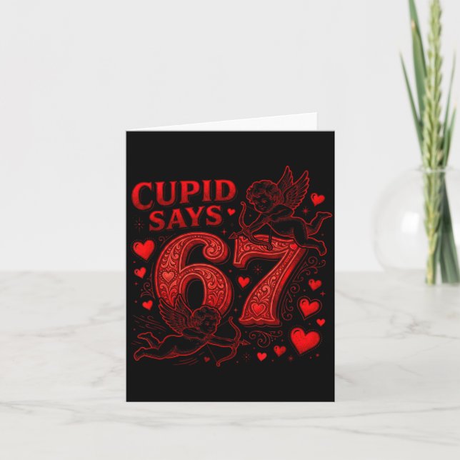 Cud Says 67 Cute Funny Valentines Day 6 7 Couple L Card (Front)