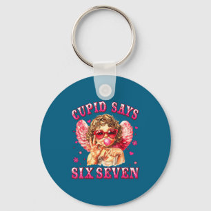 Cud Says Six Seven Funny 6-7 Meme Hand Valentines Key Ring