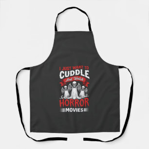 Cuddle and Watch Horror Movies Skeleton Halloween Apron