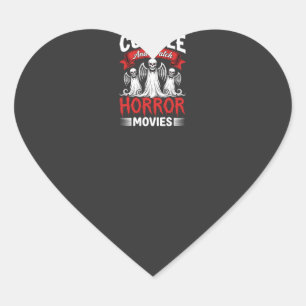 Cuddle and Watch Horror Movies Skeleton Halloween Heart Sticker