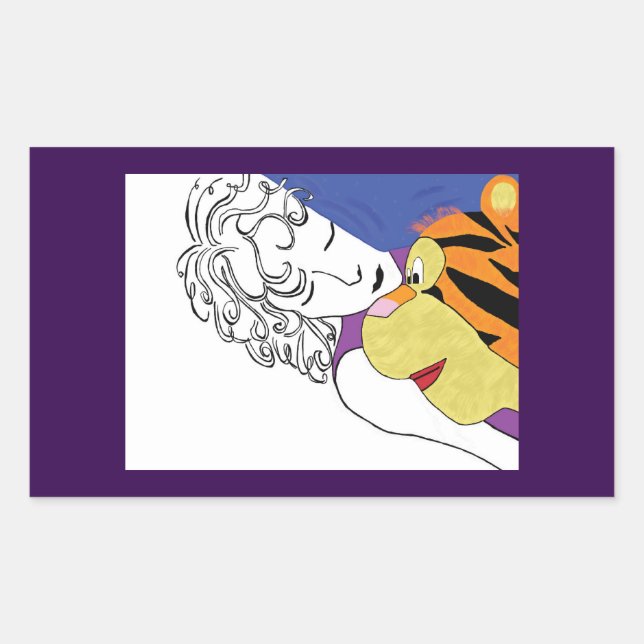 CUDDLE BUDDY RECTANGULAR STICKER (Front)