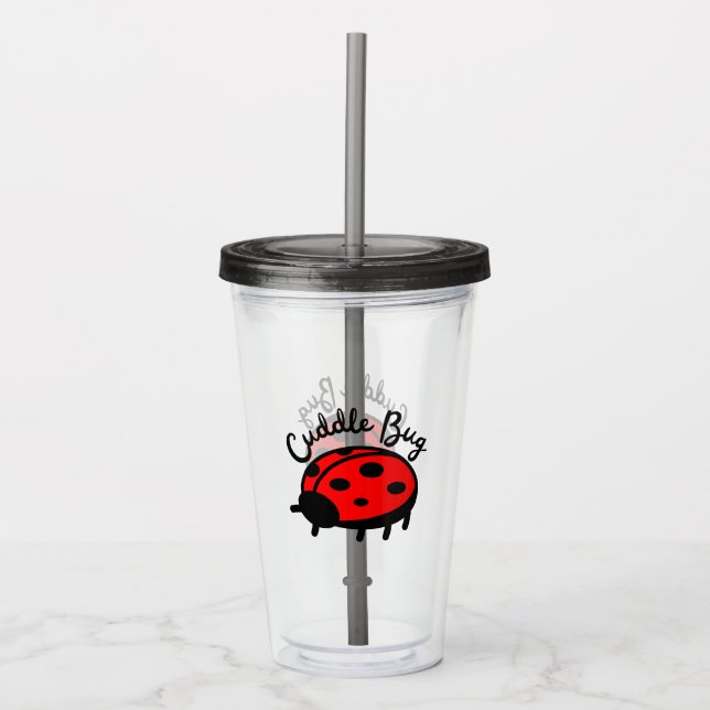 Cuddle Bug Ladybug | Cute & Cosy Design Acrylic Tumbler (Front)