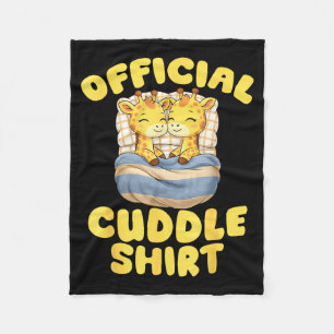 Cuddle Cute Giraffes Couple Valentine's Day  Fleece Blanket