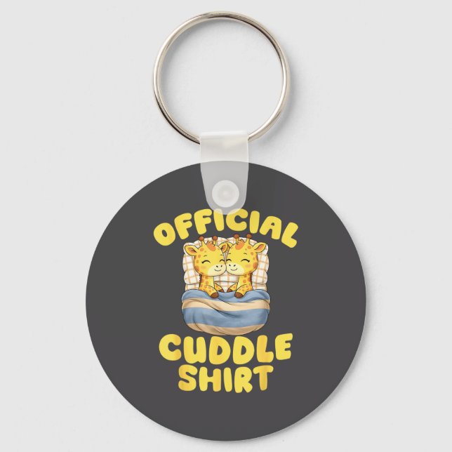 Cuddle Cute Giraffes Couple Valentine's Day  Key Ring (Front)