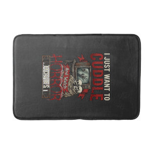 Cuddle Horror Movies Halloween Skulls Retro Tv Mon Bath Mat