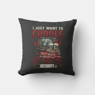 Cuddle Horror Movies Halloween Skulls Retro Tv Mon Cushion