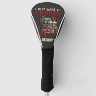 Cuddle Horror Movies Halloween Skulls Retro Tv Mon Golf Head Cover