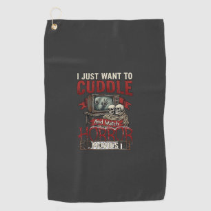 Cuddle Horror Movies Halloween Skulls Retro Tv Mon Golf Towel