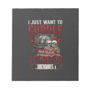 Cuddle Horror Movies Halloween Skulls Retro Tv Mon Notepad