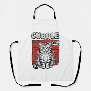 Cuddle King Vintage Cat Shirt Design_1 Apron