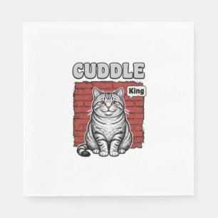 Cuddle King Vintage Cat Shirt Design_1 Napkin