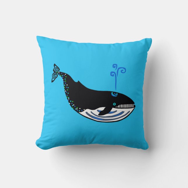 Cuddle me! Blue WHALE - Animal lover - Nature -  Cushion (Front)