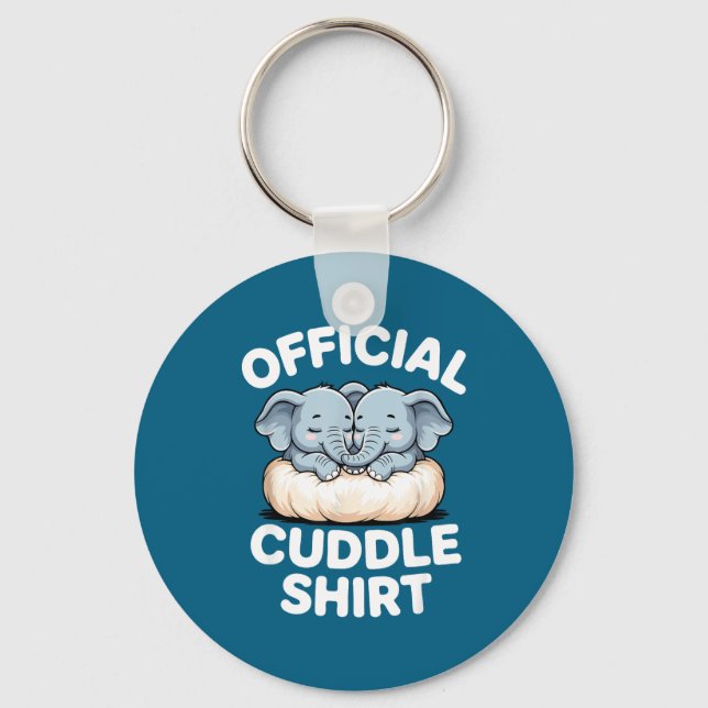 Cuddle Shirt Cute Baby Elephant Snuggle  Key Ring (Front)