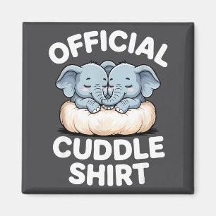Cuddle Shirt Cute Baby Elephant Snuggle  Magnet