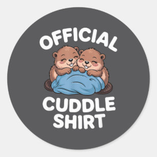 Cuddle Shirt Cute Beavers Snuggling Classic Round Sticker