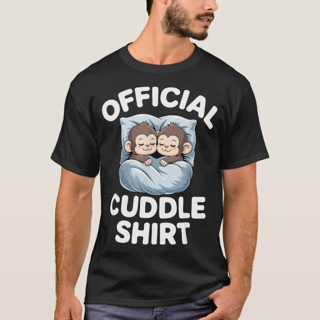 Cuddle Shirt Cute Sleepy Monkey Couple  (Front)