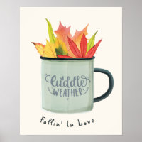 Cuddle Weather Watercolor Fall Leaves Autumn