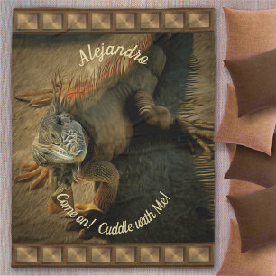 Cuddle with Pedro the Iguana 0768  Fleece Blanket
