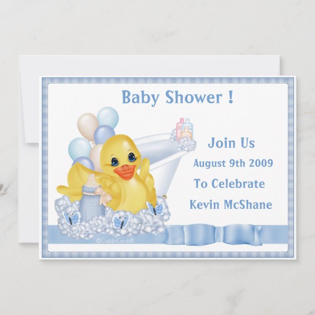 CuddleCreek® BathtubDucky Invitation (Front)