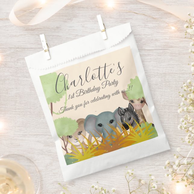 Cuddles 1st Birthday Party Favour Bag (Clipped)