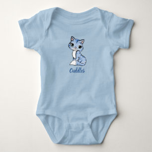 Cuddles blue kitty baby bodysuit