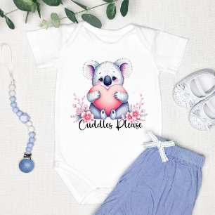 "Cuddles Please" Cute Koala Bear  Baby Bodysuit