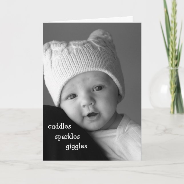 Cuddles, Sparkles, Giggles baby card (Front)