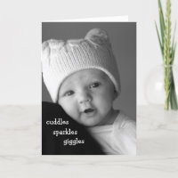 Cuddles, Sparkles, Giggles baby card