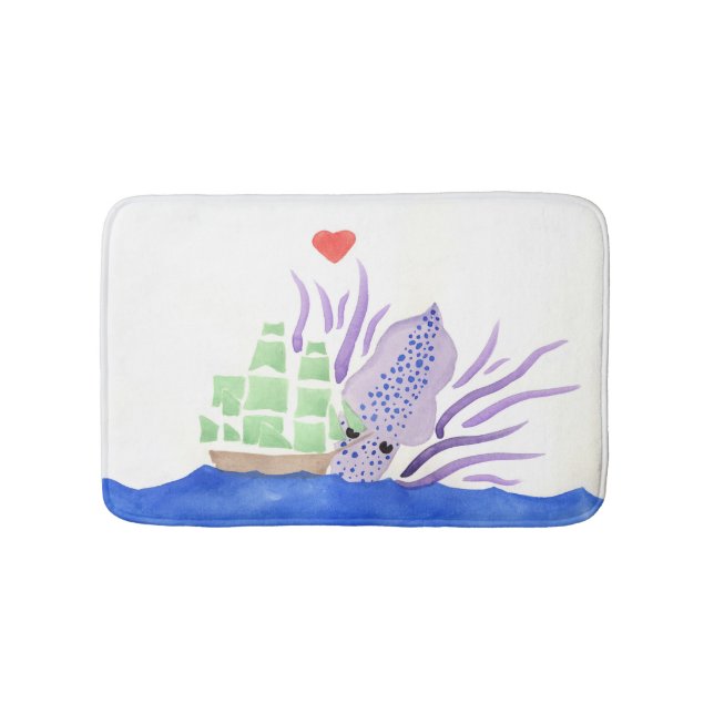 Cuddles the Kraken Small Bath Mat (Front)