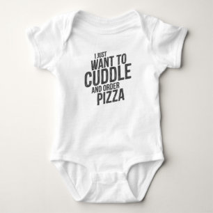 Cuddling and pizza baby bodysuit