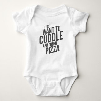 Cuddling and pizza baby bodysuit