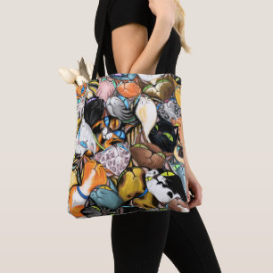 Cuddling Cats Funny Tote Bag