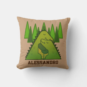 Cuddling Dinosaurs Throw Pillow