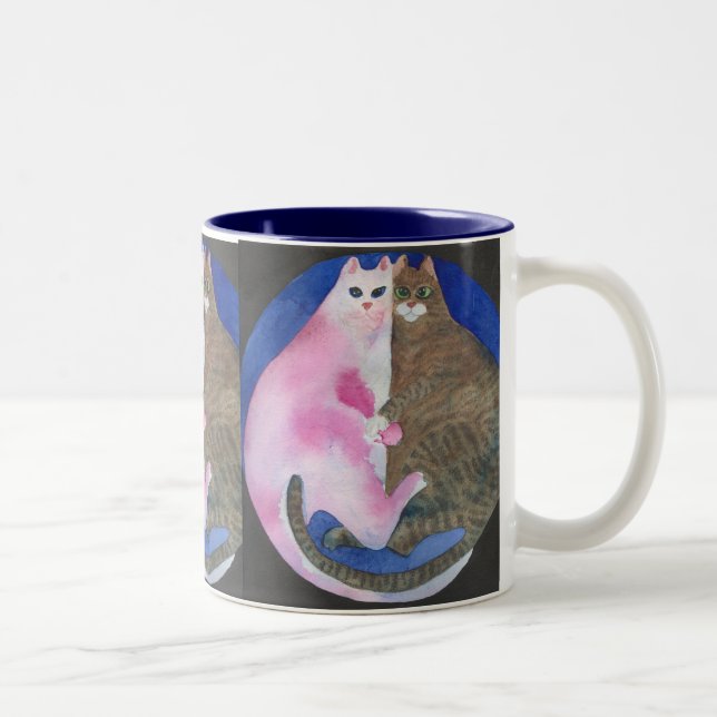 Cuddling Fat Cats Mug (Right)